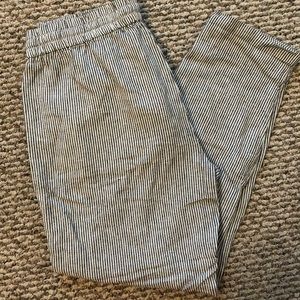 Jcrew linen cropped drawstring pant